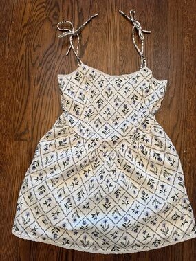 FLORENCE BY MILLS Women’s Cream Floral Tie-Shoulder Sundress